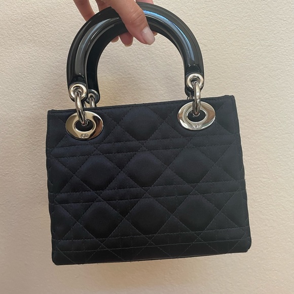 SOLD Lady Dior Mini Satin Bag Silver Hardware - Picture 2 of 13